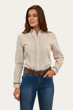 Sale Ringers Western Ainsley Womens Dress Shirt - Dark Sand