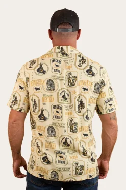 Outlet Ringers Western Aint My First Rumbo Mens Pub Shirt - Off White