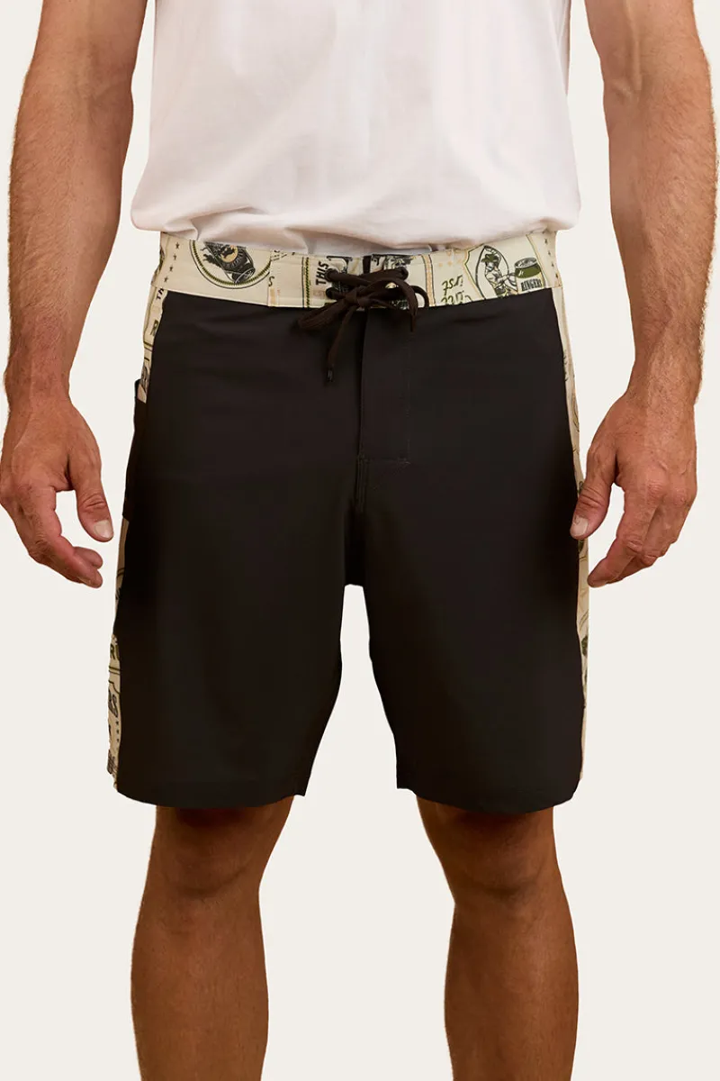 Best Ringers Western Aint My First Rumbo Mens Swim Short - Charcoal