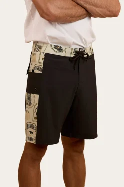 Best Ringers Western Aint My First Rumbo Mens Swim Short - Charcoal