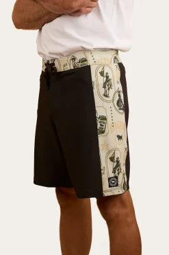 Best Ringers Western Aint My First Rumbo Mens Swim Short - Charcoal