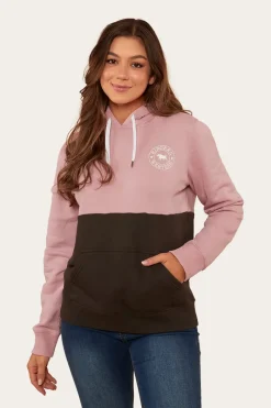 Hot Ringers Western Albany Womens Hoodie - Rosey/Charcoal