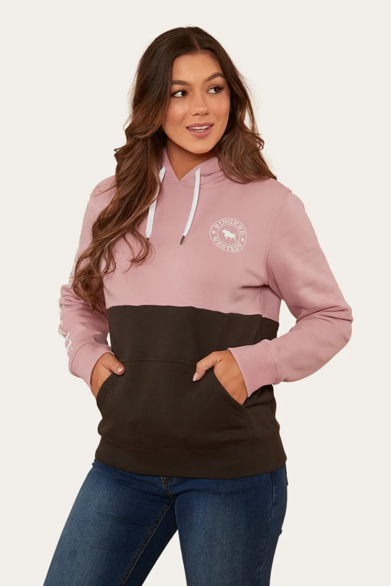 Hot Ringers Western Albany Womens Hoodie - Rosey/Charcoal