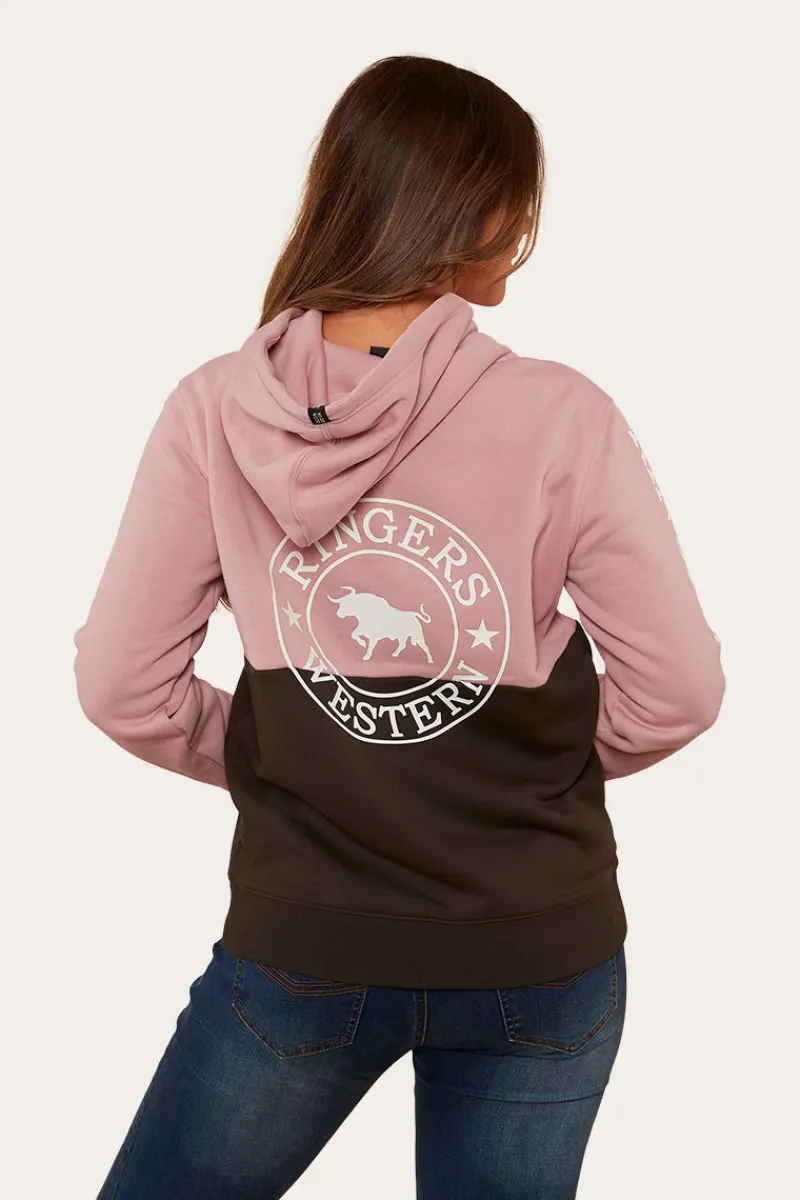 Hot Ringers Western Albany Womens Hoodie - Rosey/Charcoal