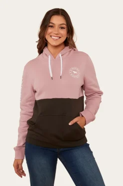 Hot Ringers Western Albany Womens Hoodie - Rosey/Charcoal