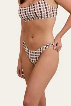 Discount Ringers Western Ashton Check Womens Bikini Bottom - Chocolate / White