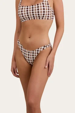 Online Ringers Western Ashton Check Womens Bikini Top - Chocolate / White