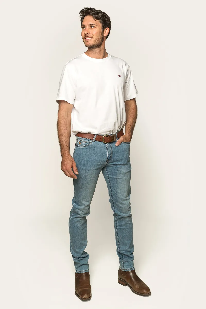 Best Ringers Western Austin Mens Slim Fit Jeans - Vintage Light Blue