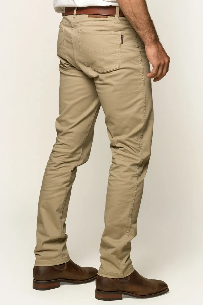 Discount Ringers Western Avondale Mens 5 Pocket Stretch Drill Jeans - Khaki