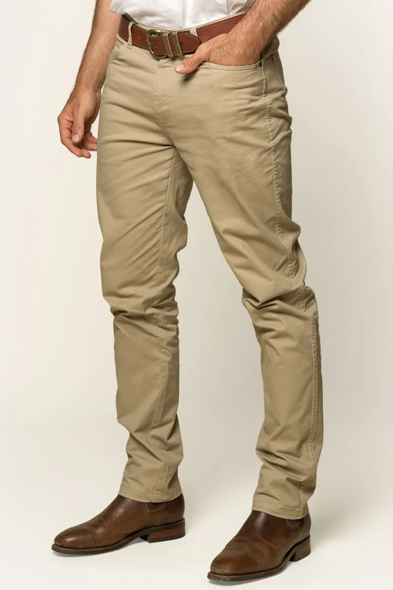 Discount Ringers Western Avondale Mens 5 Pocket Stretch Drill Jeans - Khaki