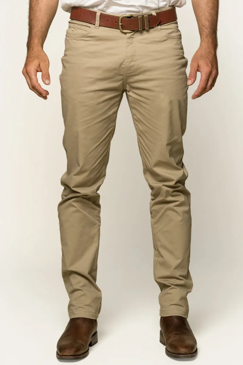 Discount Ringers Western Avondale Mens 5 Pocket Stretch Drill Jeans - Khaki