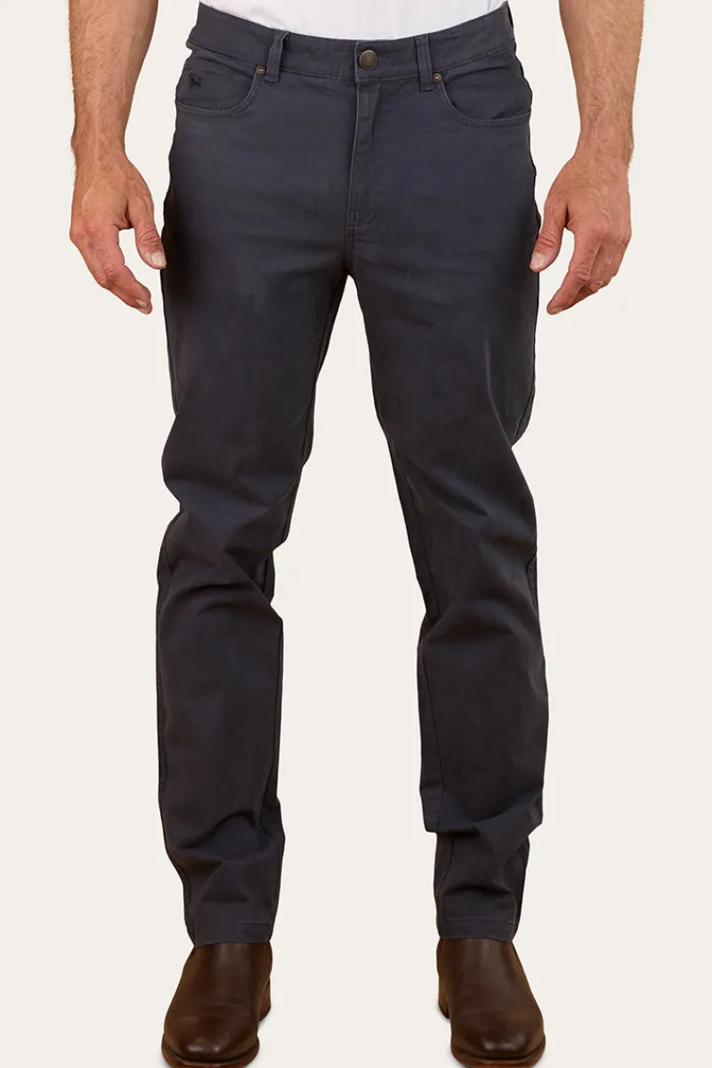 Ringers Western Avondale Mens 5 Pocket Stretch Drill Jeans - Steel Blue