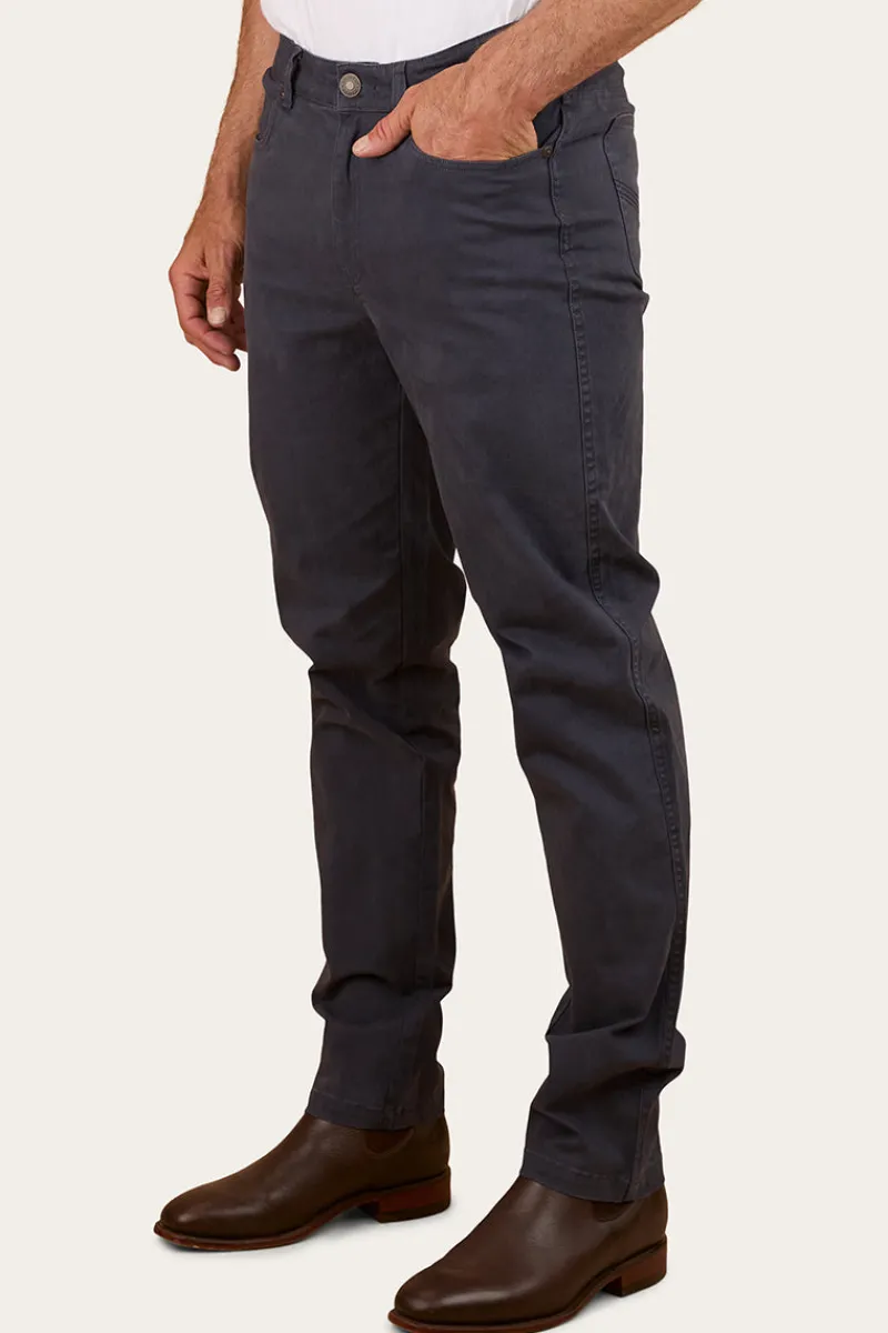 Ringers Western Avondale Mens 5 Pocket Stretch Drill Jeans - Steel Blue