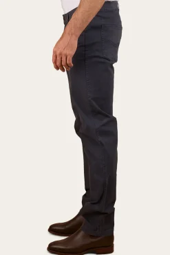 Ringers Western Avondale Mens 5 Pocket Stretch Drill Jeans - Steel Blue