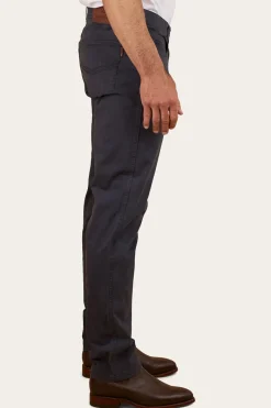 Ringers Western Avondale Mens 5 Pocket Stretch Drill Jeans - Steel Blue
