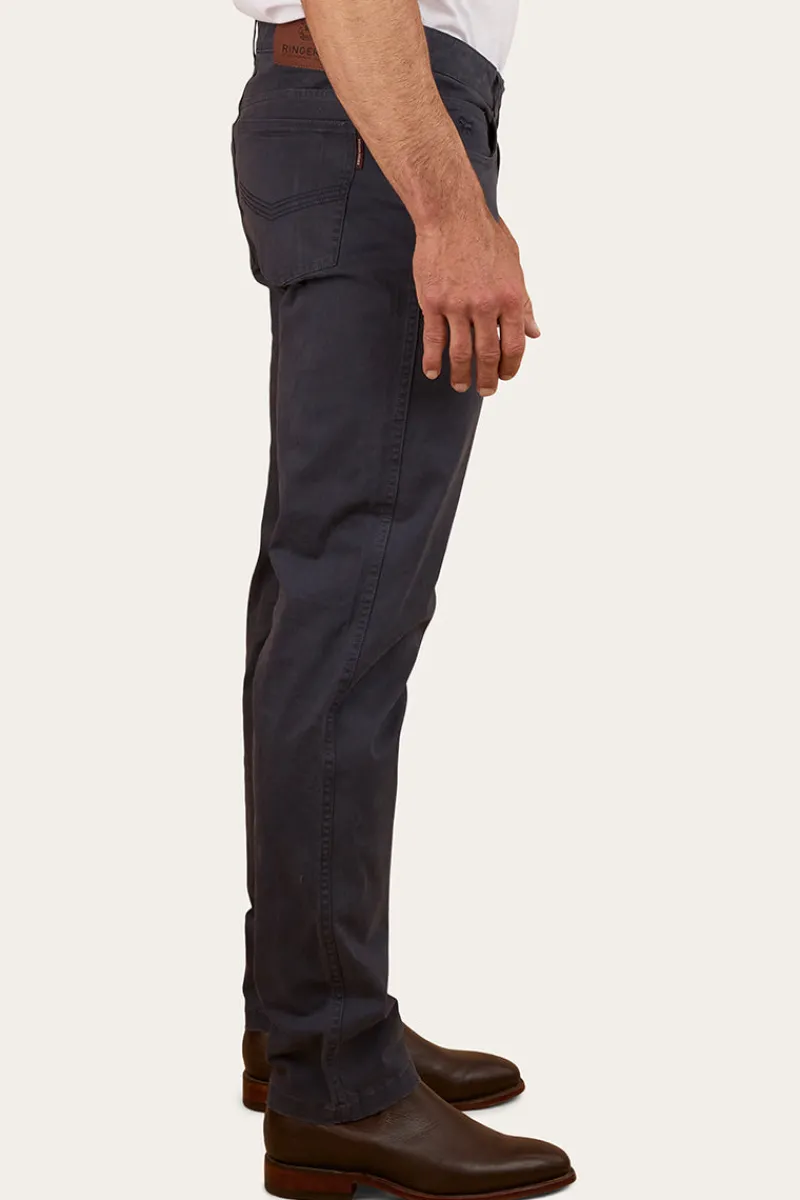 Ringers Western Avondale Mens 5 Pocket Stretch Drill Jeans - Steel Blue