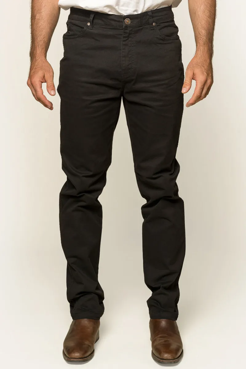 Hot Ringers Western Avondale Mens 5 Pocket Stretch Drill Jeans - Black