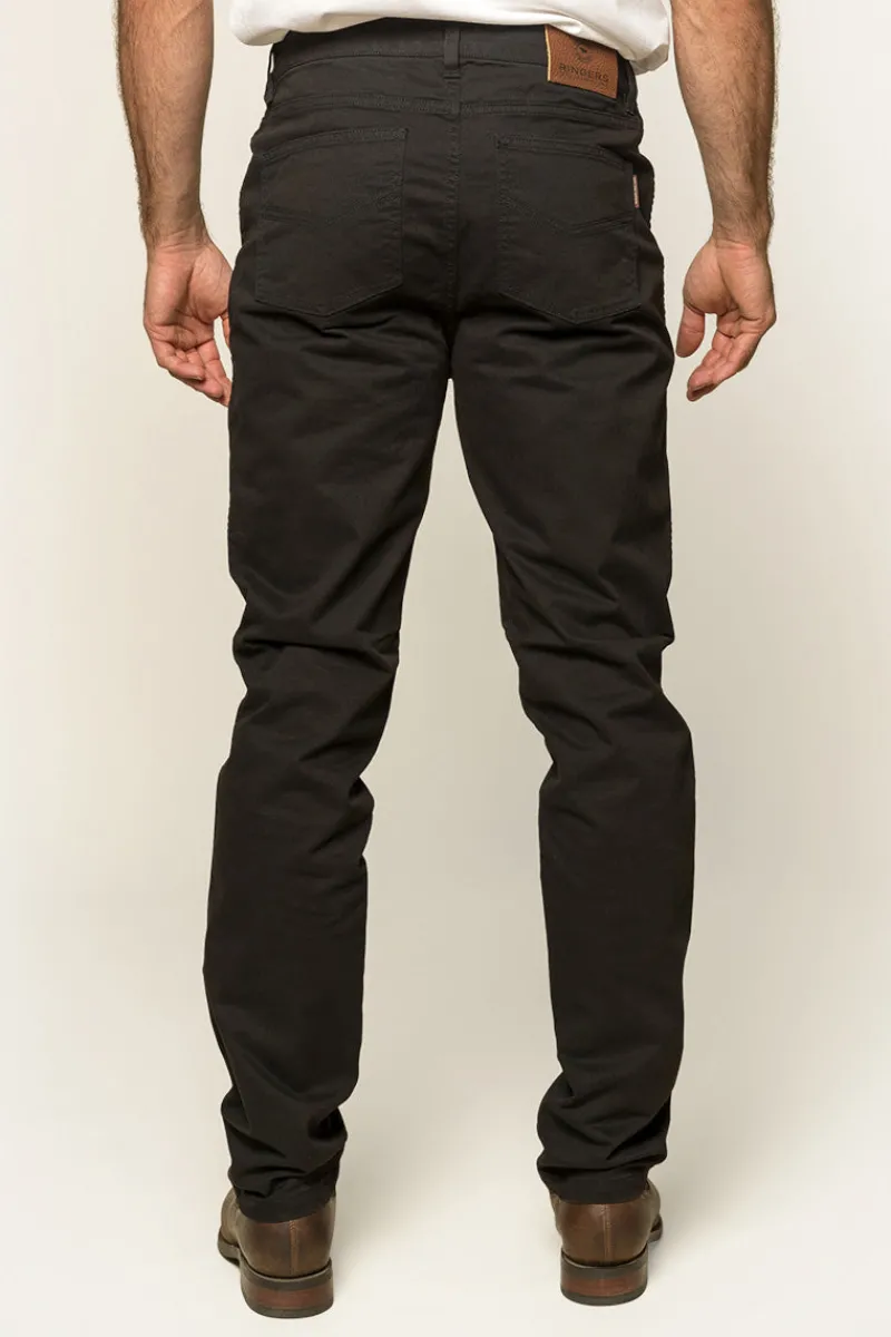 Hot Ringers Western Avondale Mens 5 Pocket Stretch Drill Jeans - Black