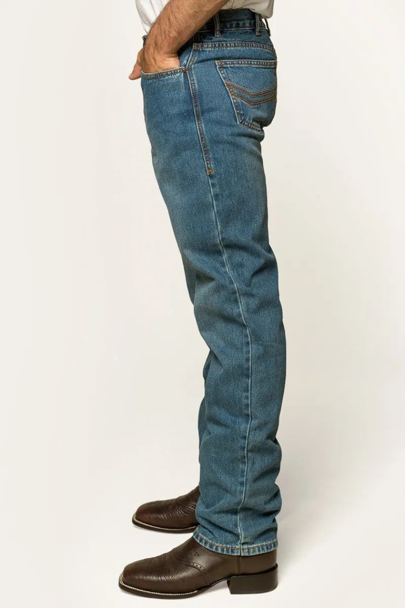 Outlet Ringers Western Barrington Mens Slim Fit Jeans - Mid Wash Blue