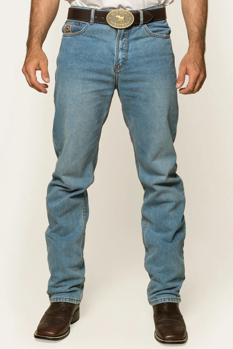 Outlet Ringers Western Barrington Mens Slim Fit Jean - Light Wash Blue