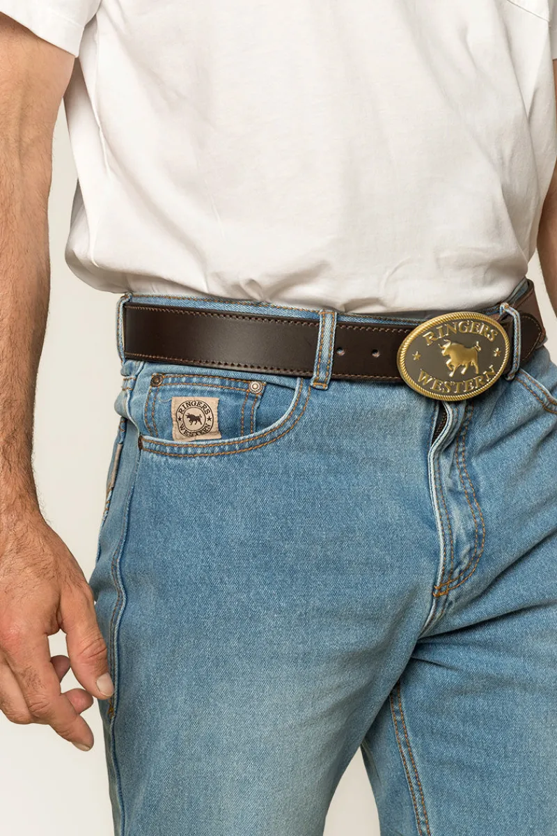 Outlet Ringers Western Barrington Mens Slim Fit Jean - Light Wash Blue