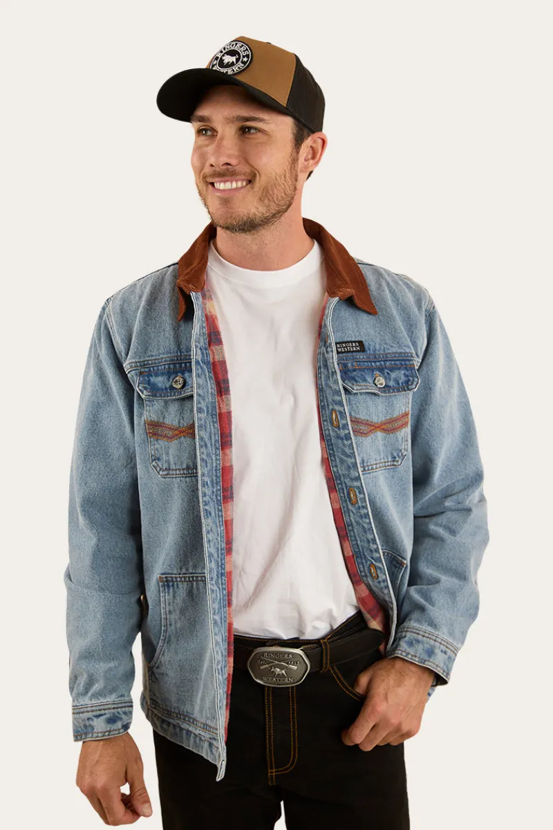 Outlet Ringers Western Bellbrae Mens Overshirt - Light Wash Blue