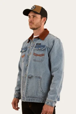 Outlet Ringers Western Bellbrae Mens Overshirt - Light Wash Blue