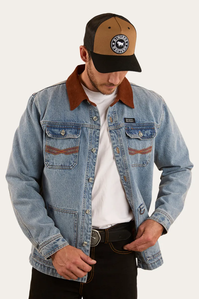 Outlet Ringers Western Bellbrae Mens Overshirt - Light Wash Blue