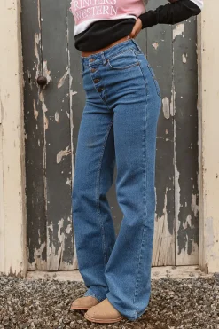 Ringers Western Betsy Womens High Rise Bootleg Jean - Mid Wash Blue