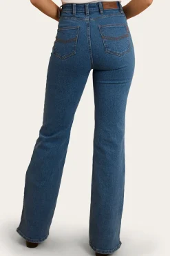 Ringers Western Betsy Womens High Rise Bootleg Jean - Mid Wash Blue