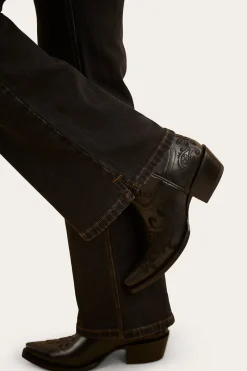 Hot Ringers Western Betsy Womens High Rise Bootleg Jean - Black