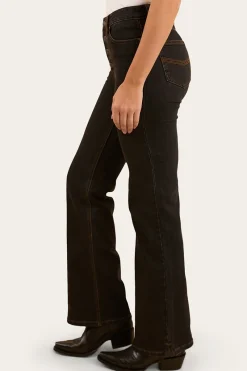 Hot Ringers Western Betsy Womens High Rise Bootleg Jean - Black