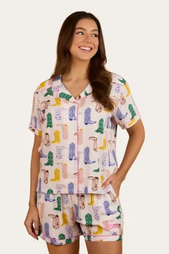 Hot Ringers Western Bianca Womens Short Pyjama Set - Barely Pink