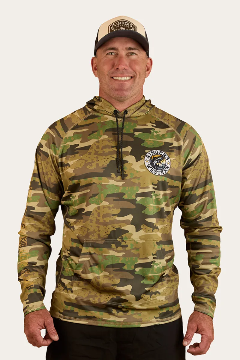 New Ringers Western Big Catch Hooded Fishing Jersey - Camo