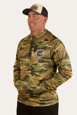 New Ringers Western Big Catch Hooded Fishing Jersey - Camo