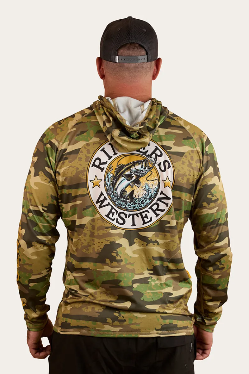 New Ringers Western Big Catch Hooded Fishing Jersey - Camo