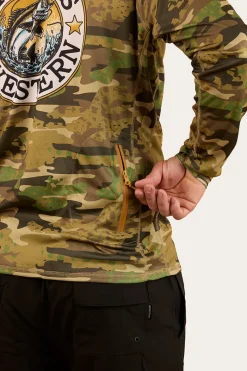 New Ringers Western Big Catch Hooded Fishing Jersey - Camo