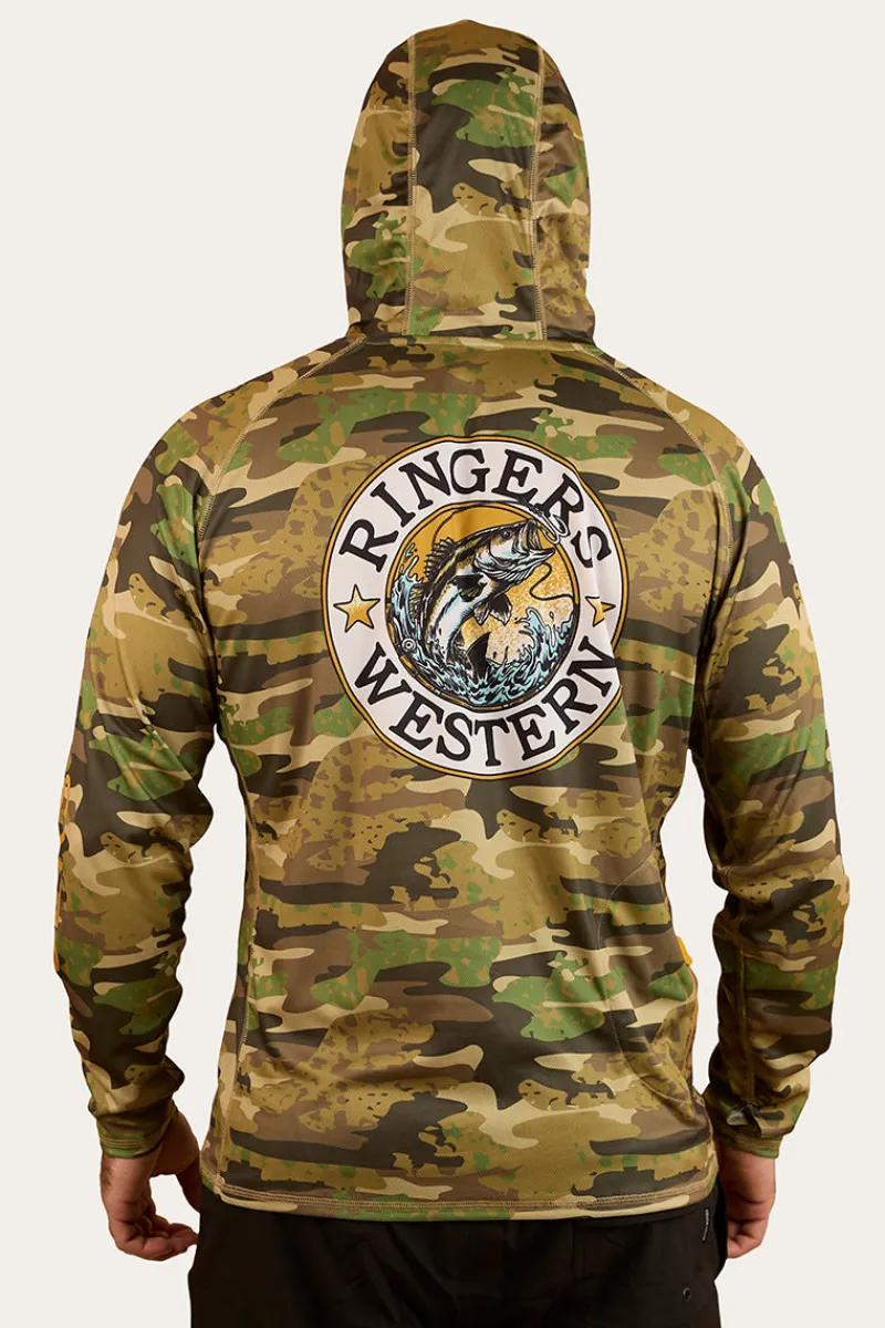 New Ringers Western Big Catch Hooded Fishing Jersey - Camo
