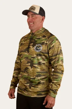 New Ringers Western Big Catch Hooded Fishing Jersey - Camo