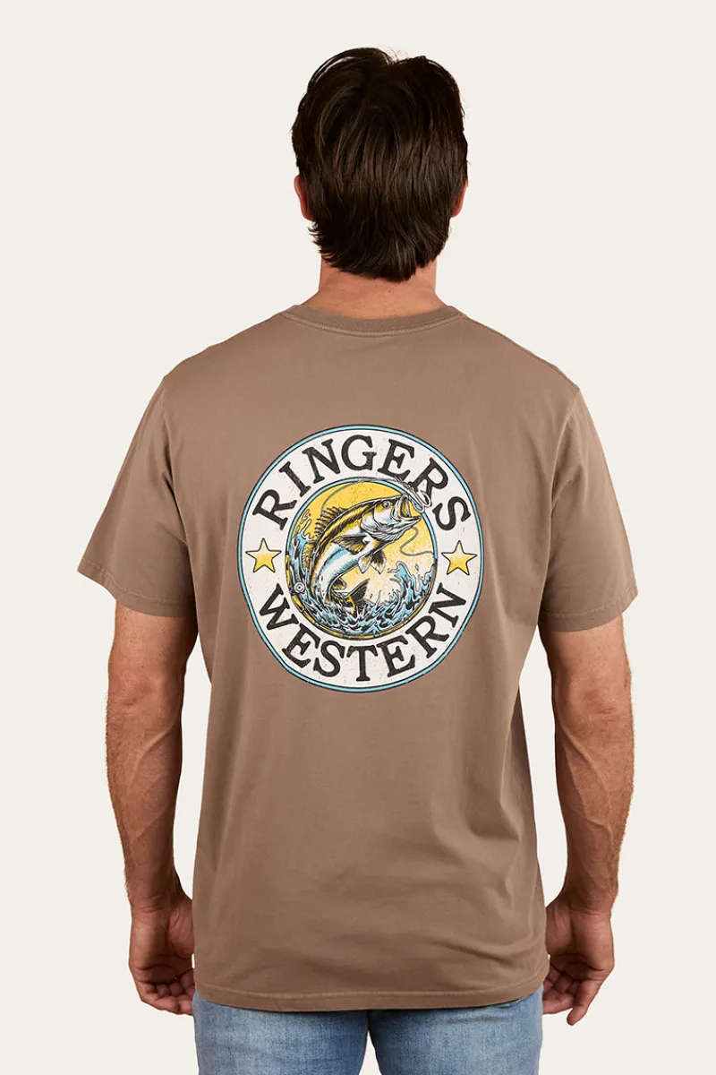 Sale Ringers Western Big Catch Mens Loose Fit T-Shirt - Mushroom