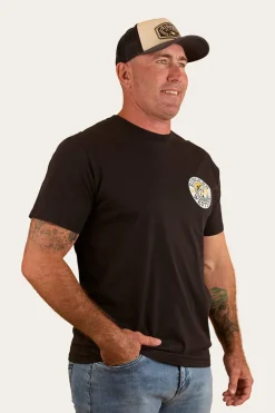 Discount Ringers Western Big Catch Mens Loose Fit T-Shirt - Black