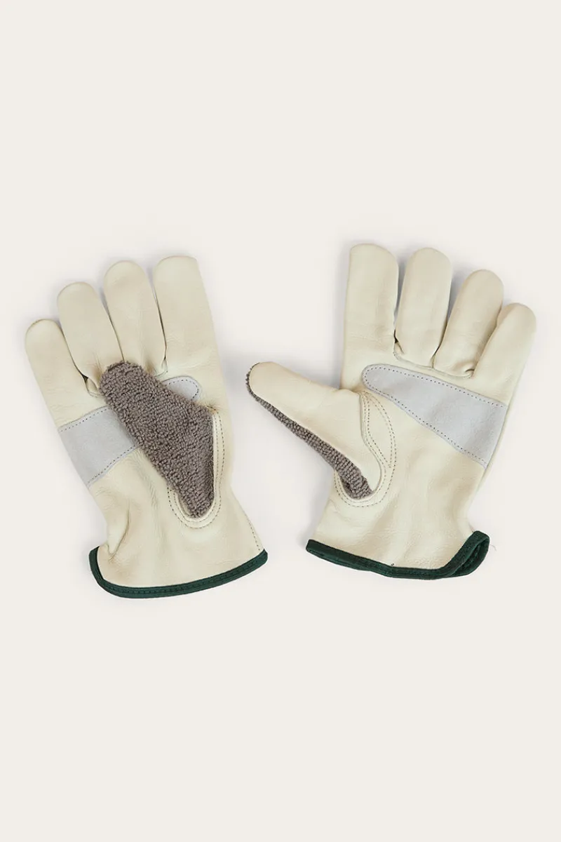 Online Ringers Western Big Dog Leather Gloves - Ivory