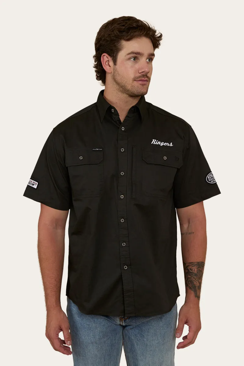 Best Ringers Western Big Rig Mens Short Sleeve Dress Shirt - Charcoal