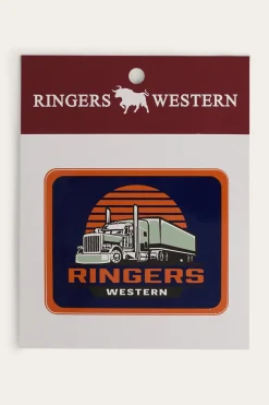 Ringers Western Big Rig Sticker - Navy