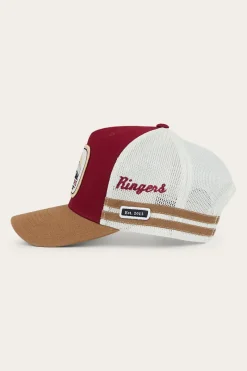 Outlet Ringers Western Big Rig Trucker Cap - Burgundy / Clay
