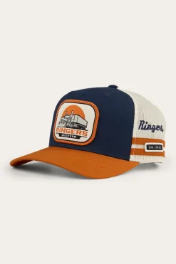 Best Ringers Western Big Rig Trucker Cap - Navy / Burnt Orange
