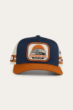 Best Ringers Western Big Rig Trucker Cap - Navy / Burnt Orange