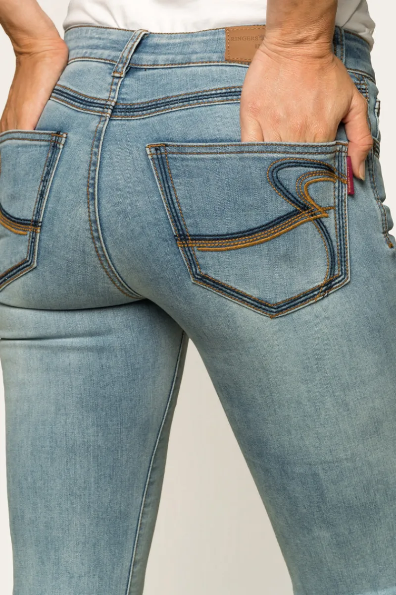 Ringers Western Billie Womens Mid-Rise Bootleg Jeans - Light Blue
