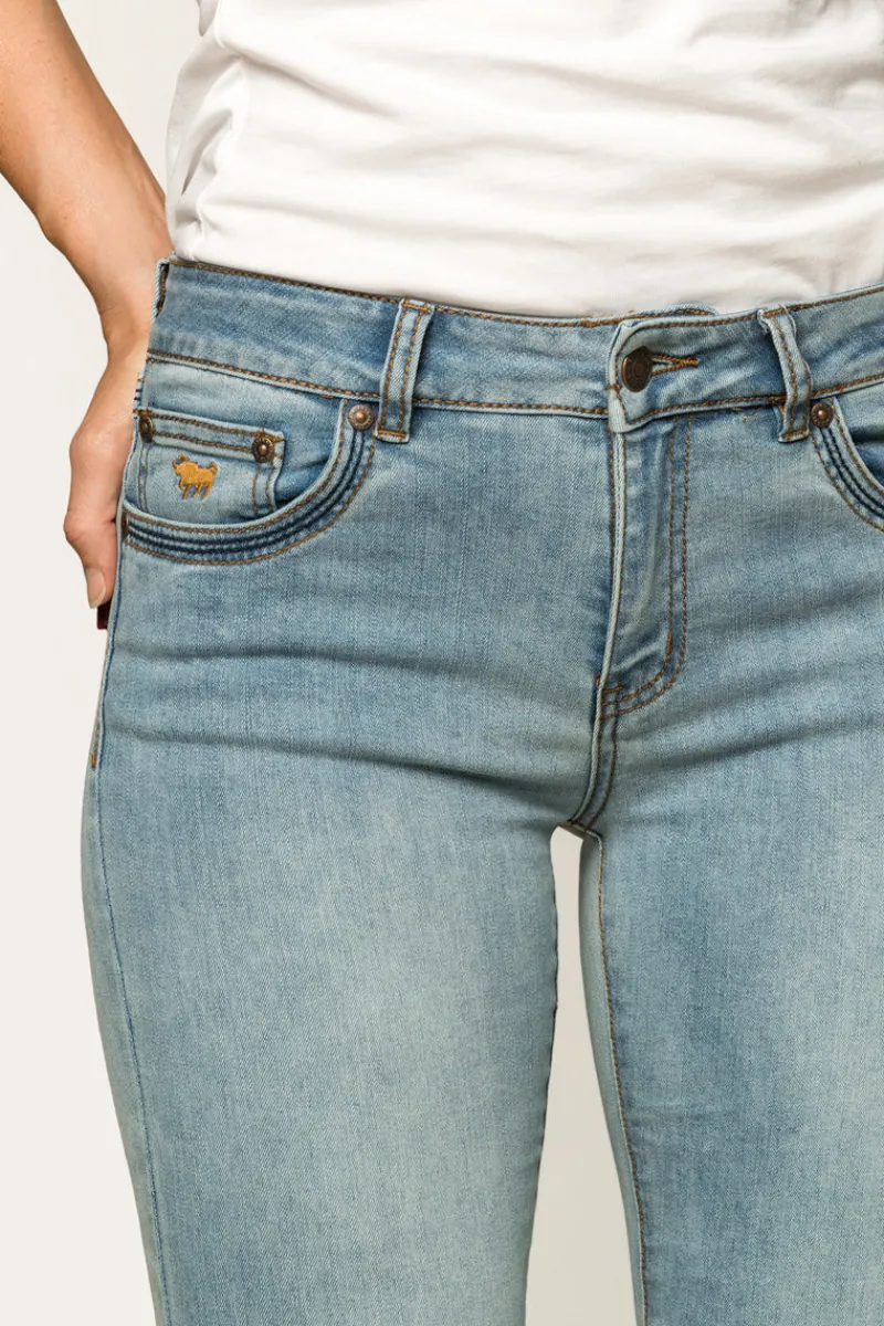 Ringers Western Billie Womens Mid-Rise Bootleg Jeans - Light Blue