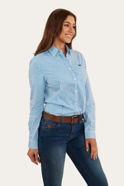 Discount Ringers Western Birdsville Womens Semi Fitted Dress Shirt - Blue